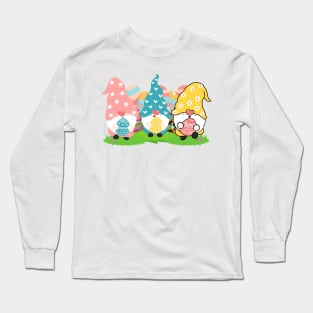 Happy Easter, Easter Gnomes - Cute Easter Gnomes Long Sleeve T-Shirt